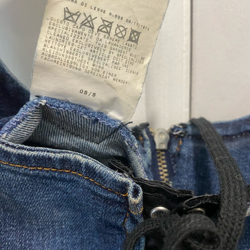 Vintage 90’s D&G Blue Denim and Black Leather Dress - Picture 14 of 16
